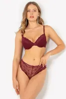 Miorre Dantelli Push Up Sütyen Takım Bordo görsel 6
