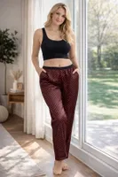 Miorre Saten Pijama Alti Siyah/Kırmızı detay görünüm