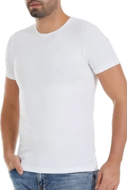 Yıldız Çamaşır Modal Bisiklet Yaka Erkek T-Shirt Beyaz Yıldız 335