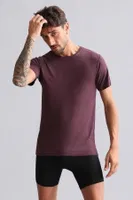 Modal by Tencel Hercules Slim Fit Bisiklet Yaka Fanila / T-Shirt Mısırlı EFNL000010 Mor görsel 7