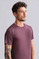 Modal by Tencel Hercules Slim Fit Bisiklet Yaka Fanila / T-Shirt Mısırlı EFNL000010 Mor görsel 9