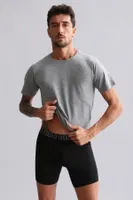 Modal by Tencel Hercules Slim Fit Bisiklet Yaka Fanila / T-Shirt Mısırlı EFNL000010 Gri Melanj görsel 22