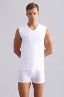 Modal by Tencel Hercules Slim Fit V Yaka Sporcu Atlet / T-Shirt Mısırlı EATL000009 Beyaz