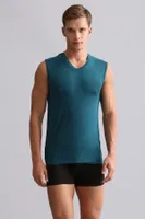 Modal by Tencel Hercules Slim Fit V Yaka Sporcu Atlet / T-Shirt Mısırlı EATL000009 Fit Green görsel 35