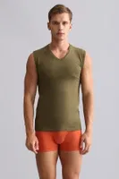 Modal by Tencel Hercules Slim Fit V Yaka Sporcu Atlet / T-Shirt Mısırlı EATL000009 Haki görsel 41