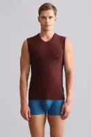 Modal by Tencel Hercules Slim Fit V Yaka Sporcu Atlet / T-Shirt Mısırlı EATL000009 Bordo görsel 44