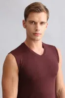Modal by Tencel Hercules Slim Fit V Yaka Sporcu Atlet / T-Shirt Mısırlı EATL000009 Bordo görsel 46