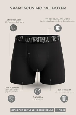 Modal by Tencel Spartacus Performance Boxer Mısırlı EBXR000004 - Alternatif Görünüm