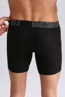Modal by Tencel Spartacus Performance Long Boxer Mısırlı EBXR000005 Mavi Lastikli Siyah görsel 18
