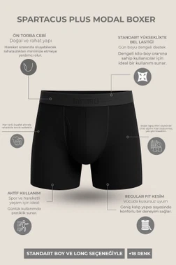 Modal by Tencel Spartacus Plus Performance Long Boxer Mısırlı EBXR000011 - Alternatif Görünüm