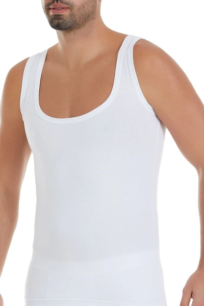 Modal Derin Yaka Erkek Atlet Beyaz 3'lü Paket Yıldız 330