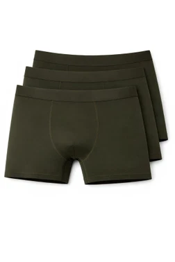 Yıldız Çamaşır Modal Likralı Erkek Boxer Haki 3'lü Paket Yıldız 36 - Alternatif Görünüm
