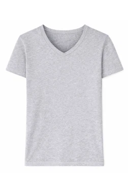 Yıldız Çamaşır Modal V Yaka Erkek T-Shirt Gri Melanj Yıldız 152 - Alternatif Görünüm