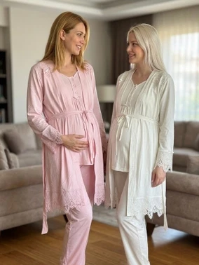 Müslim Aksesuarlı Kadın 3'lü Pijama Takımı Bone Club 6109