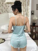 Yeşil Şort Pijama Takım Nightlight 3775 Görsel detay görünüm
