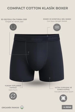 Organıc Pamuklu Compact Cotton Klasik Boxer Mısırlı EBXR000006 - Alternatif Görünüm