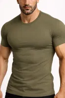 Organıc Pamuklu Hercules Slim Fit Bisiklet Yaka Fanila / T-Shirt Mısırlı EFNL000012 Hardal görsel 4