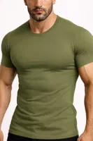 Organıc Pamuklu Hercules Slim Fit Bisiklet Yaka Fanila / T-Shirt Mısırlı EFNL000012 Hardal görsel 10