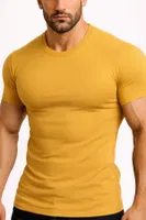 Organıc Pamuklu Hercules Slim Fit Bisiklet Yaka Fanila / T-Shirt Mısırlı EFNL000012 Hardal görsel 16