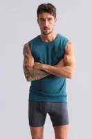 Organıc Pamuklu Hercules Slim Fit Bisiklet Yaka Sporcu Atlet Mısırlı EATL000004 Fit Green görsel 14