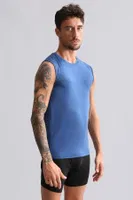 Organıc Pamuklu Hercules Slim Fit Bisiklet Yaka Sporcu Atlet Mısırlı EATL000004 Gece Mavisi görsel 19