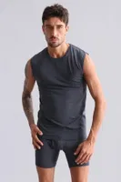Organıc Pamuklu Hercules Slim Fit Bisiklet Yaka Sporcu Atlet Mısırlı EATL000004 Antrasit görsel 25