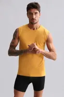 Organıc Pamuklu Hercules Slim Fit Bisiklet Yaka Sporcu Atlet Mısırlı EATL000004 Hardal görsel 29