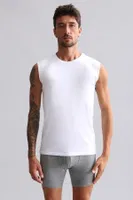 Organıc Pamuklu Hercules Slim Fit Bisiklet Yaka Sporcu Atlet Mısırlı EATL000004 Beyaz görsel 45