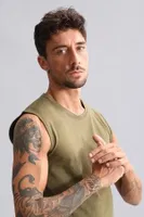 Organıc Pamuklu Hercules Slim Fit Bisiklet Yaka Sporcu Atlet Mısırlı EATL000004 Hardal görsel 53