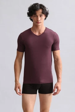 Organıc Pamuklu Hercules Slim Fit V Yaka Fanila / T-Shirt Mısırlı EFNL000007