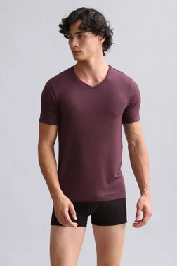 Organıc Pamuklu Hercules Slim Fit V Yaka Fanila / T-Shirt Mısırlı EFNL000007 - Alternatif Görünüm