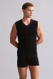 Organıc Pamuklu Hercules Slim Fit V Yaka Sporcu Atlet Mısırlı EATL000010