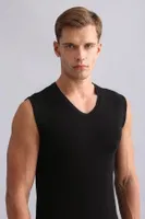 Organıc Pamuklu Hercules Slim Fit V Yaka Sporcu Atlet Mısırlı EATL000010 Siyah farklı açı