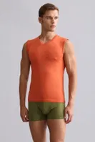 Organıc Pamuklu Hercules Slim Fit V Yaka Sporcu Atlet Mısırlı EATL000010 görsel 6