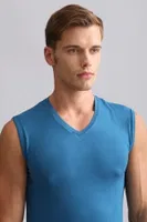 Organıc Pamuklu Hercules Slim Fit V Yaka Sporcu Atlet Mısırlı EATL000010 Hardal görsel 14