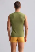 Organıc Pamuklu Hercules Slim Fit V Yaka Sporcu Atlet Mısırlı EATL000010 Hardal görsel 28