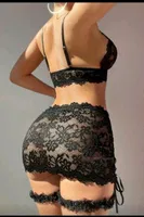 Örgülü Dantelli Seksi Siyah jartiyer Takım Real Passione 70025 görsel 5