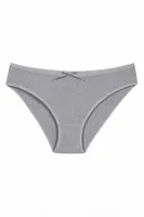 Pamuk Kaşkorse Kadın Bikini Külot Gri 6'lı Paket Yıldız 3554 Gri detay görünüm