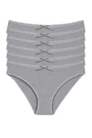 Pamuk Kaşkorse Kadın Bikini Külot Gri 6'lı Paket Yıldız 3554 Gri