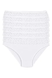 Yıldız Çamaşır Pamuklu Dantelli Bikini Kadın Külot Beyaz 6'lı Paket Yıldız 3785