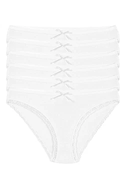 Yıldız Çamaşır Pamuklu Dantelli Bikini Kadın Külot Beyaz 6'lı Paket Yıldız 3790