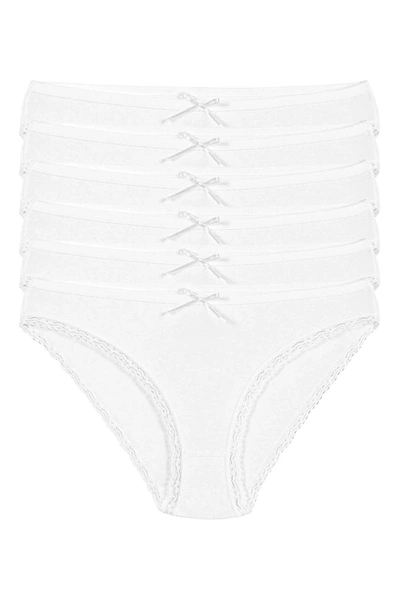 Pamuklu Dantelli Bikini Kadın Külot Beyaz 6'lı Paket Yıldız 3790