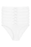Pamuklu Dantelli Bikini Kadın Külot Beyaz 6'lı Paket Yıldız 3790 Beyaz