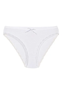 Yıldız Çamaşır Pamuklu Dantelli Bikini Kadın Külot Beyaz 6'lı Paket Yıldız 3790 - Alternatif Görünüm