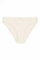 Pamuklu Dantelli Bikini Kadın Külot Ekru 6'lı Paket Yıldız 3794 Ekru detay görünüm