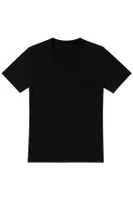 Pamuklu Derin V Yaka Erkek T-Shirt Siyah Yıldız 356 Siyah detay görünüm