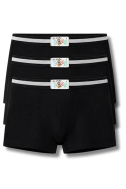 Yıldız Çamaşır Pamuklu Erkek Çocuk Boxer Siyah 3'lü Paket Yıldız 401