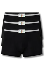 Yıldız Çamaşır Pamuklu Erkek Çocuk Boxer Siyah 3'lü Paket Yıldız 401