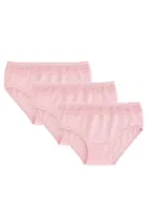 Pamuklu İnce Dantelli Kız Çocuk Külot Ekru 3'lü Paket Yıldız 3563 Pembe farklı açı