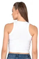Pamuklu Kaşkorse Fitilli Halter Yaka Esnek Rahat Geniş Biyeli Crop Atlet Büstiyer Özkan 27425 Beyaz görsel 20